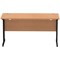 Impulse 1400mm Slim Rectangular Desk, Black Cantilever Leg, Oak