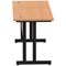 Impulse 1400mm Slim Rectangular Desk, Black Cantilever Leg, Oak