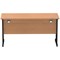 Impulse 1400mm Slim Rectangular Desk, Black Cantilever Leg, Oak