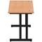 Impulse 1400mm Slim Rectangular Desk, Black Cantilever Leg, Oak
