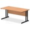 Impulse 1600mm Rectangular Desk, Black Cantilever Leg, Oak