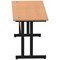 Impulse 1600mm Slim Rectangular Desk, Black Cantilever Leg, Oak