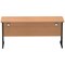 Impulse 1600mm Slim Rectangular Desk, Black Cantilever Leg, Oak