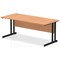 Impulse 1800mm Rectangular Desk, Black Cantilever Leg, Oak