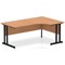 Impulse 1800mm Corner Desk, Right Hand, Black Cantilever Leg, Oak