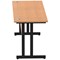 Impulse 1800mm Slim Rectangular Desk, Black Cantilever Leg, Oak