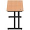 Impulse 1800mm Slim Rectangular Desk, Black Cantilever Leg, Oak
