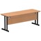 Impulse 1800mm Slim Rectangular Desk, Black Cantilever Leg, Oak