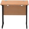 Impulse 800mm Slim Rectangular Desk, Black Cantilever Leg, Oak