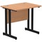 Impulse 800mm Slim Rectangular Desk, Black Cantilever Leg, Oak