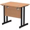 Impulse 800mm Slim Rectangular Desk, Black Cantilever Leg, Oak