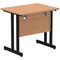 Impulse 800mm Slim Rectangular Desk, Black Cantilever Leg, Oak