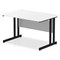Impulse 1200mm Rectangular Desk, Black Cantilever Leg, White