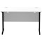 Impulse 1200mm Slim Rectangular Desk, Black Cantilever Leg, White
