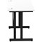 Impulse 1200mm Slim Rectangular Desk, Black Cantilever Leg, White
