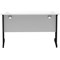 Impulse 1200mm Slim Rectangular Desk, Black Cantilever Leg, White