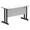 Impulse 1200mm Slim Rectangular Desk, Black Cantilever Leg, White