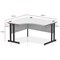 Impulse 1400mm Corner Desk, Left Hand, Black Cantilever Leg, White