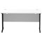Impulse 1400mm Slim Rectangular Desk, Black Cantilever Leg, White