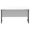 Impulse 1400mm Slim Rectangular Desk, Black Cantilever Leg, White