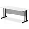 Impulse 1600mm Slim Rectangular Desk, Black Cantilever Leg, White