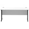 Impulse 1600mm Slim Rectangular Desk, Black Cantilever Leg, White