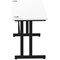 Impulse 1600mm Slim Rectangular Desk, Black Cantilever Leg, White Impulse 1600mm Slim Rectangular Desk, Black Cantilever Leg, White
