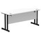 Impulse 1600mm Slim Rectangular Desk, Black Cantilever Leg, White Impulse 1600mm Slim Rectangular Desk, Black Cantilever Leg, White