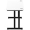 Impulse 1600mm Slim Rectangular Desk, Black Cantilever Leg, White