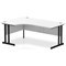Impulse 1800mm Corner Desk, Left Hand, Black Cantilever Leg, White