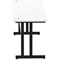 Impulse 1800mm Slim Rectangular Desk, Black Cantilever Leg, White