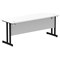 Impulse 1800mm Slim Rectangular Desk, Black Cantilever Leg, White