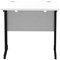 Impulse 800mm Slim Rectangular Desk, Black Cantilever Leg, White