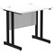 Impulse 800mm Slim Rectangular Desk, Black Cantilever Leg, White