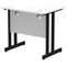 Impulse 800mm Slim Rectangular Desk, Black Cantilever Leg, White