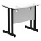 Impulse 800mm Slim Rectangular Desk, Black Cantilever Leg, White