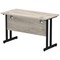 Impulse 1200mm Slim Rectangular Desk, Black Cantilever Leg, Grey Oak