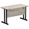 Impulse 1200mm Slim Rectangular Desk, Black Cantilever Leg, Grey Oak