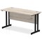 Impulse 1400mm Slim Rectangular Desk, Black Cantilever Leg, Grey Oak