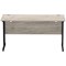 Impulse 1400mm Slim Rectangular Desk, Black Cantilever Leg, Grey Oak