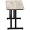Impulse 1400mm Slim Rectangular Desk, Black Cantilever Leg, Grey Oak