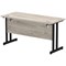 Impulse 1400mm Slim Rectangular Desk, Black Cantilever Leg, Grey Oak