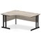 Impulse 1600mm Corner Desk, Left Hand, Black Cantilever Leg, Grey Oak