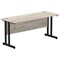 Impulse 1600mm Slim Rectangular Desk, Black Cantilever Leg, Grey Oak
