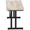 Impulse 1600mm Slim Rectangular Desk, Black Cantilever Leg, Grey Oak