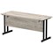 Impulse 1600mm Slim Rectangular Desk, Black Cantilever Leg, Grey Oak