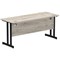 Impulse 1600mm Slim Rectangular Desk, Black Cantilever Leg, Grey Oak