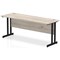 Impulse 1800mm Slim Rectangular Desk, Black Cantilever Leg, Grey Oak