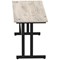 Impulse 1800mm Slim Rectangular Desk, Black Cantilever Leg, Grey Oak
