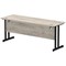 Impulse 1800mm Slim Rectangular Desk, Black Cantilever Leg, Grey Oak